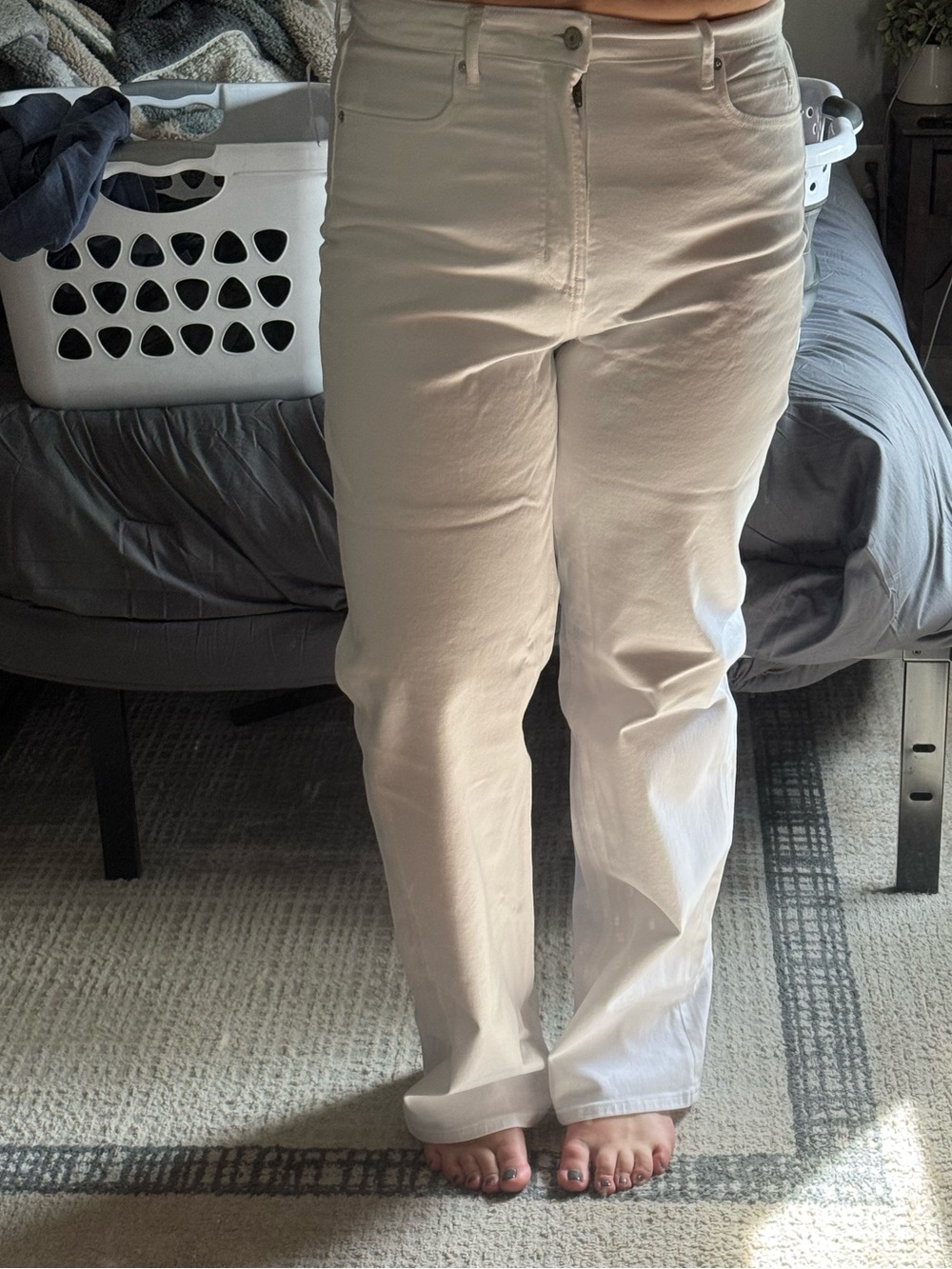 Old Navy Brand New Classic Straight-Leg Pants in Off-White